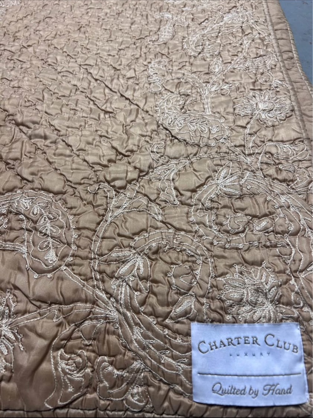 Charter Club Luxury Quilted Bedspread in  Gold